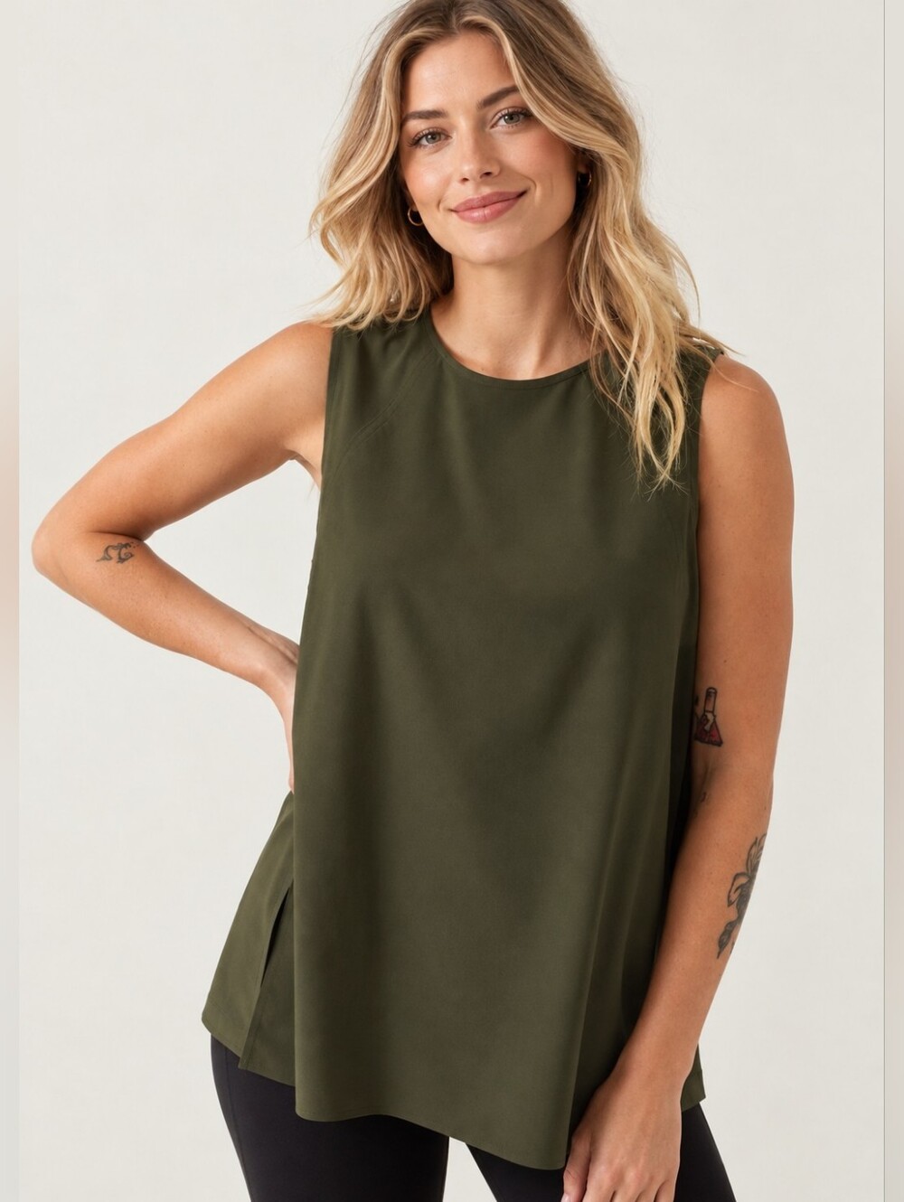 ❤️ NWOT! ATHLETA ZEPHYR REFINED TANK TOP IN ASPEN OLIVE GREEN, MEDIUM